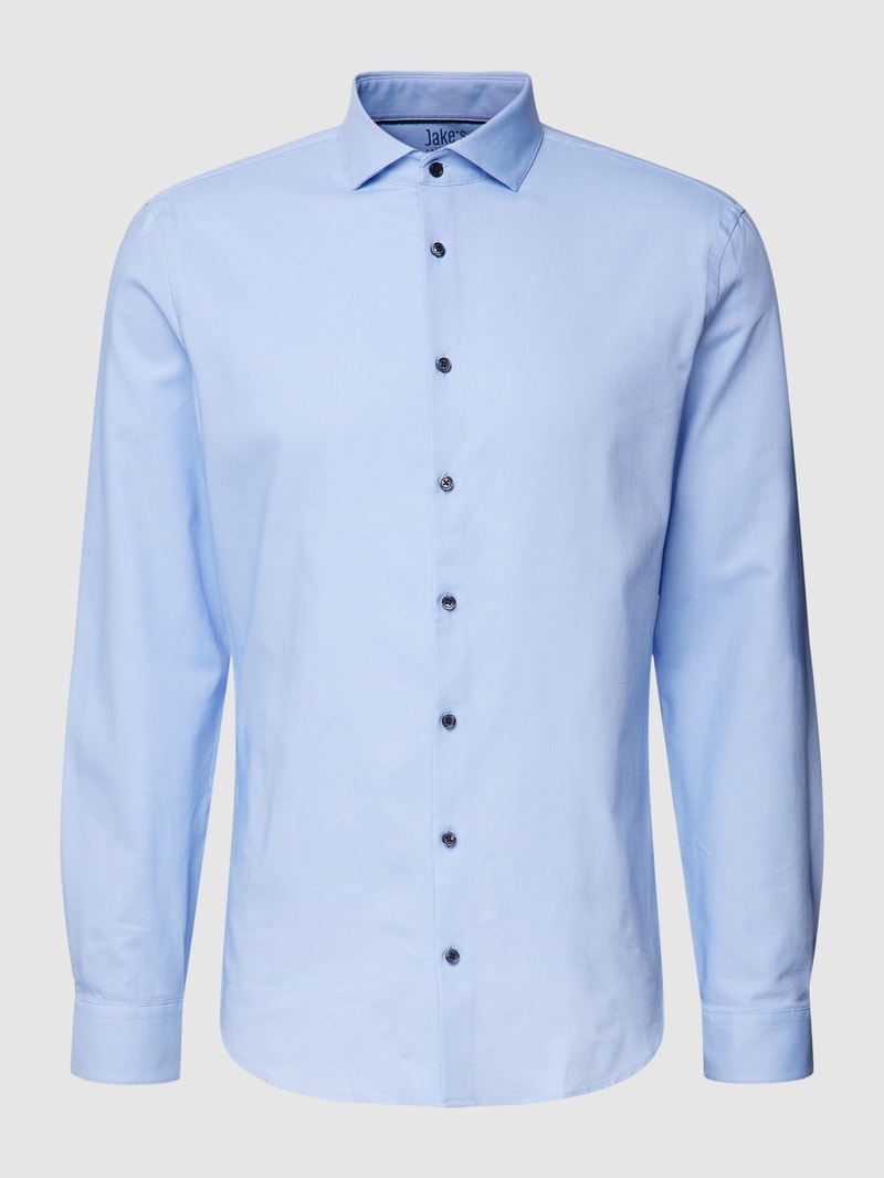 Business-Hemd mit Strukturmuster in bleu