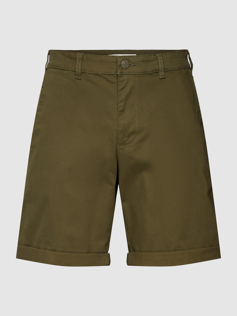Bermudas mit Paspeltaschen in olivgrün