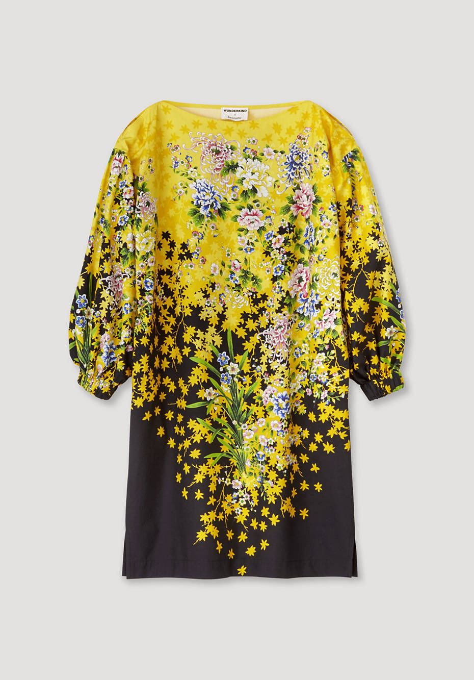 WUNDERKIND X HESSNATUR Oversize-Kleid mit Kimono-Print aus reiner Bio-Baumwolle
