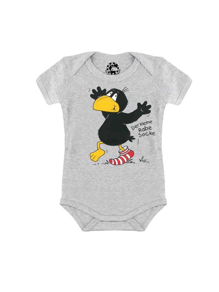 Logoshirt Baby-Body DER KLEINE RABE SOCKE - Print Der kleine Rabe Socke - Socke in grau-meliert günstig kaufen