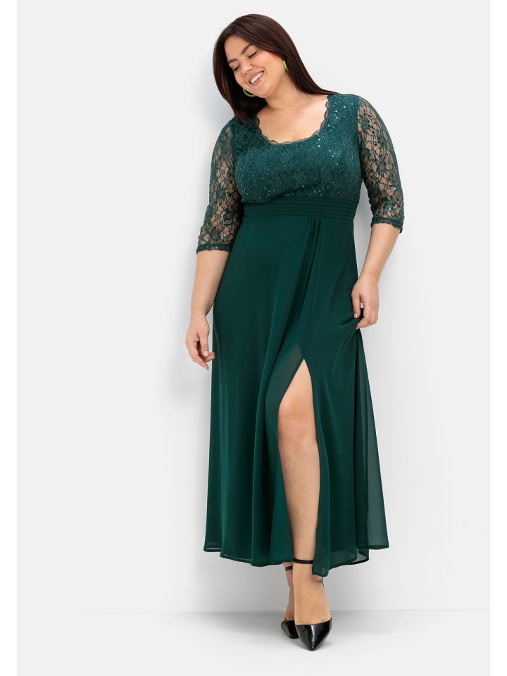sheego Abendkleid in tiefgrün günstig kaufen