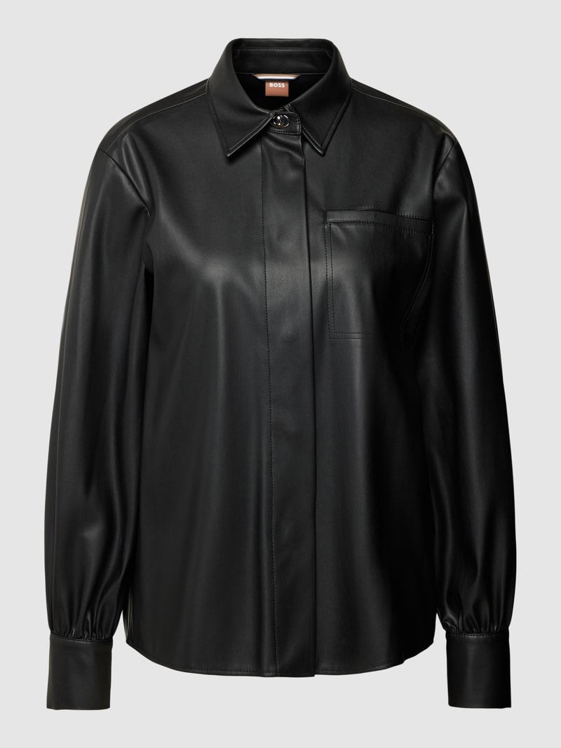 Blazer in Leder-Optik Modell 'Bokasa' in schwarz