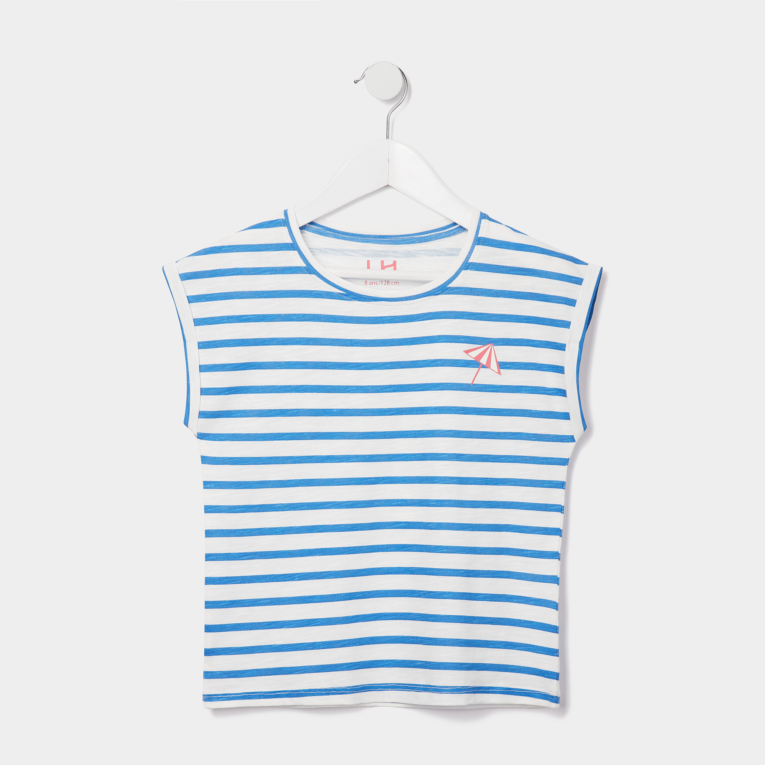 T-shirt fluide manches courtes bleu foncé fille | La Halle