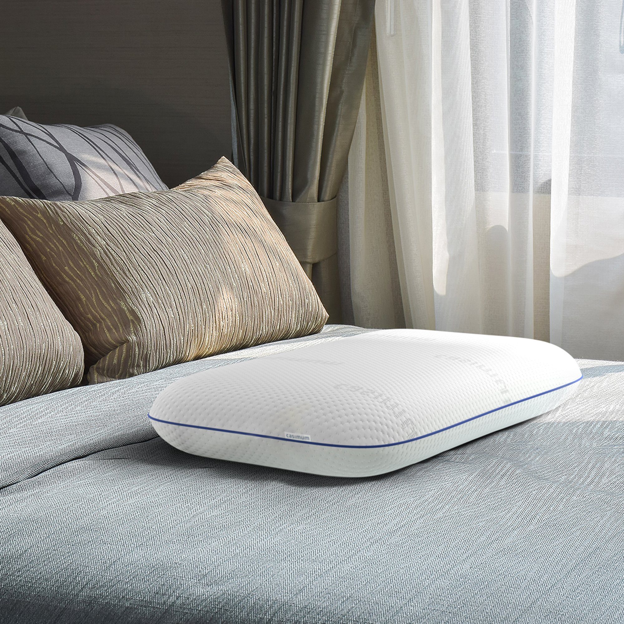 Nackenstützkissen Comfort, casimum, Füllung: Memory Foam, Bezug: Ohne, Ergonomisches Nackenkissen, HWS Kopfkissen, 70x40 cm, ohne Bezug