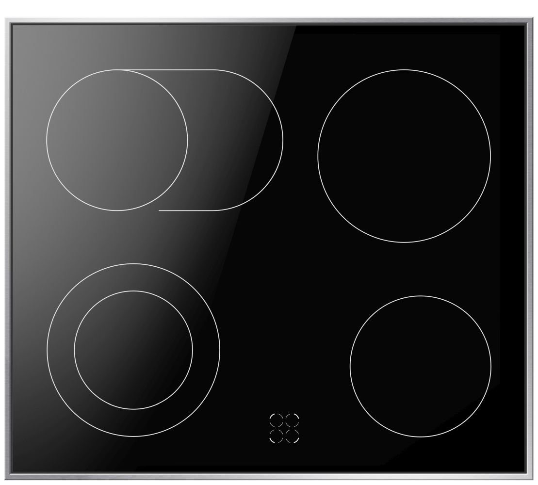 Amica Elektro-Herd-Set exclusives Design Einbauherd Set Glaskeramik Kochfeld Backofen Umluft Timer Bräterzone, mit 1-fach-Teleskopauszug, Steam Clean Reinigung