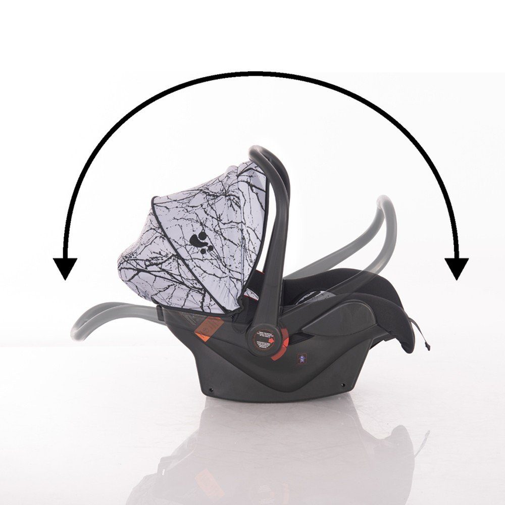 Lorelli Babyschale Babyschale Pluto Gruppe 0+, bis: 13 kg, (0 - 13 kg), Sonnendach faltbar, Fußabdeckung
