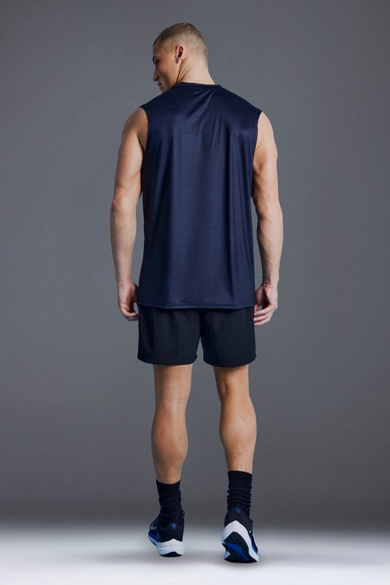 Man Active Muscle-Fit Tanktop mit Print