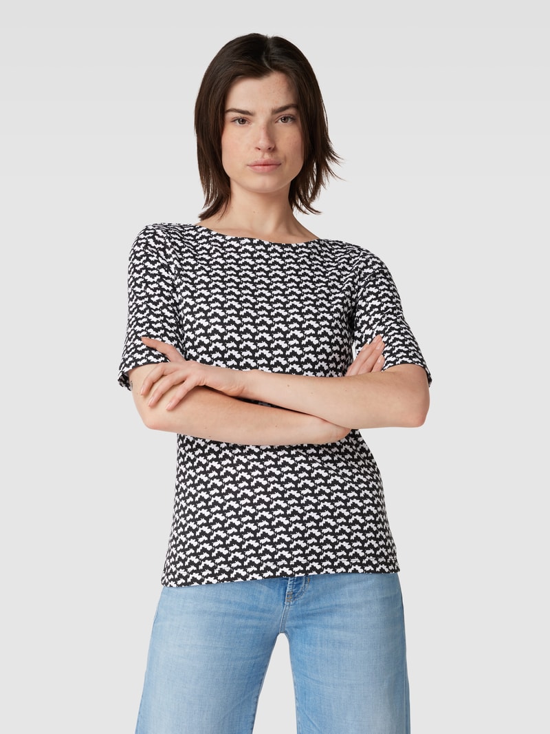 T-Shirt mit Allover-Muster in schwarz