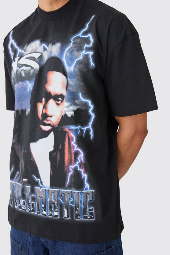 Oversize T-Shirt mit lizenziertem Nas-Print