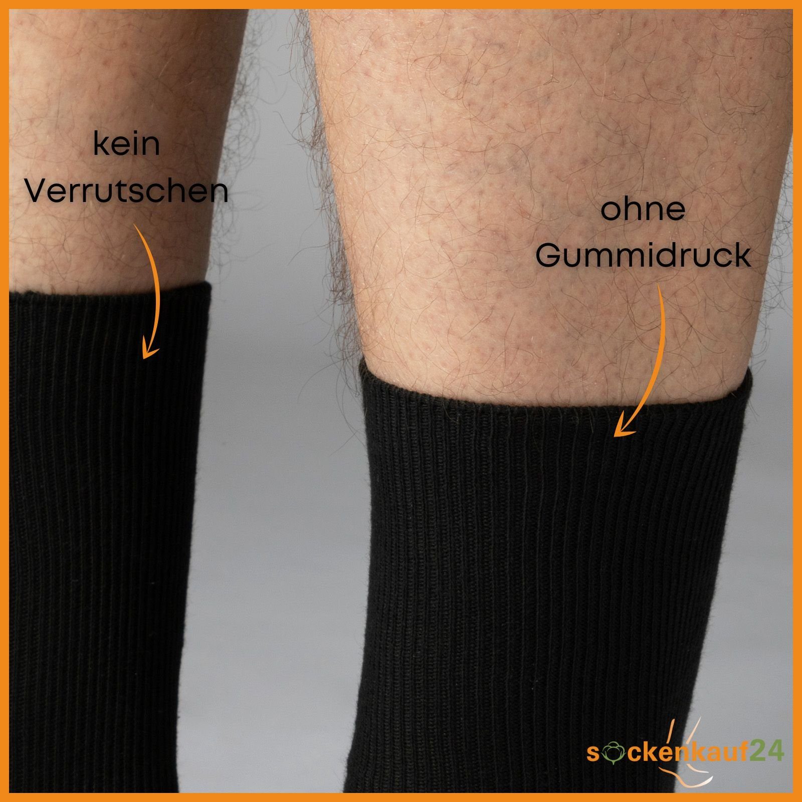 sockenkauf24 Diabetikersocken 12 Paar Damen & Herren Socken ohne Gummibund (Schwarz, 43-46) 100% Baumwolle 11000 WP