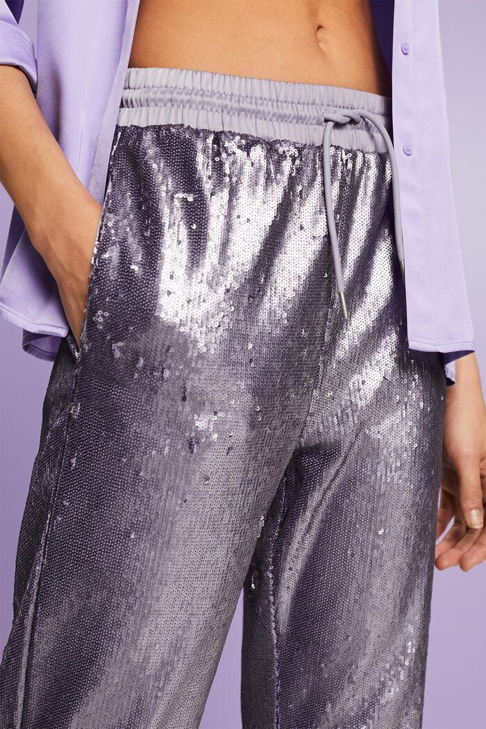 Satin-Hose mit Pailletten