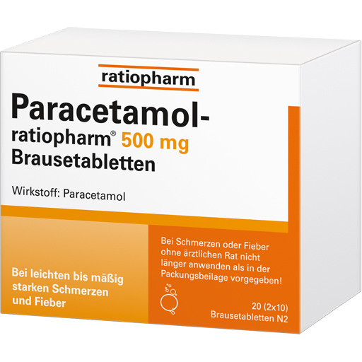 PARACETAMOL-ratiopharm 500 mg Brausetabletten  20 St  Brausetabletten