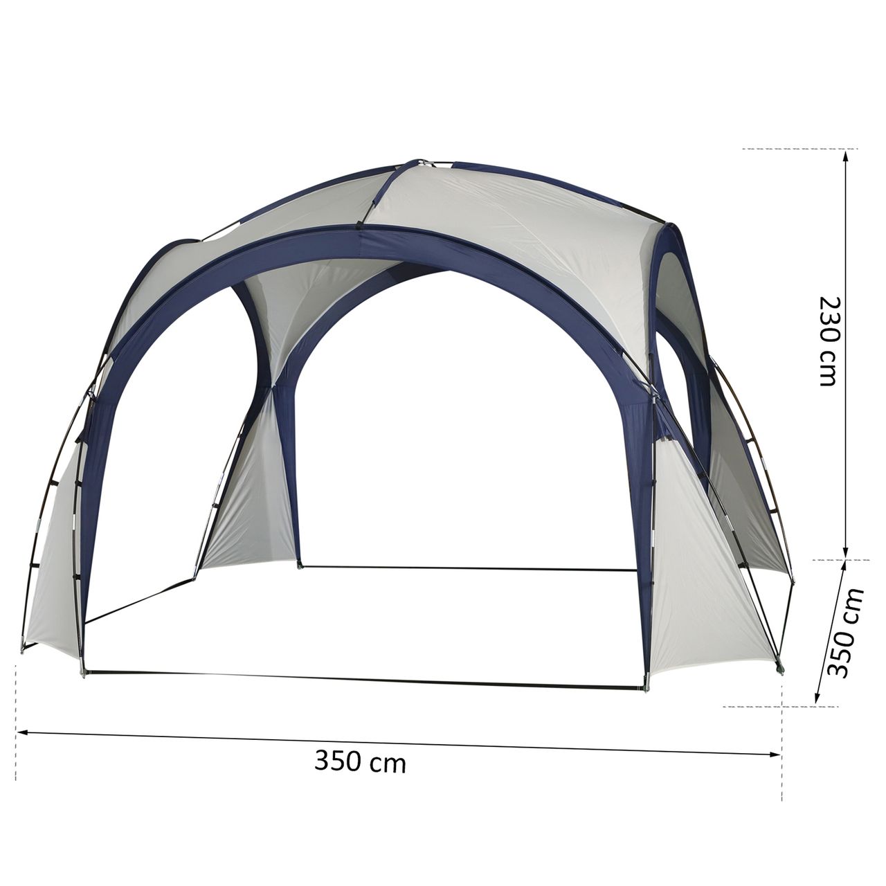 Outsunny Campingzelt Gartenzelt Partyzelt Festzelt Glasfaser UV-Schutz