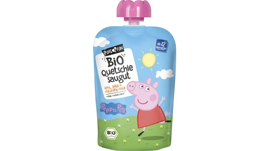 PURE&FUN Bio Quetschie Pink Peppa Pig Saugut 100 g
