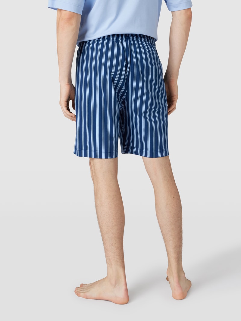 Pyjama-Shorts mit Streifenmuster in marineblau