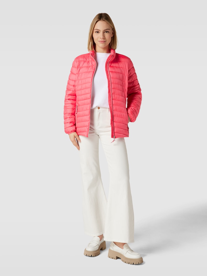 Steppjacke mit Stehkragen in pink