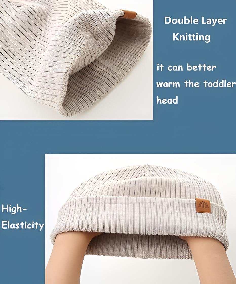 Diyarts Beanie (Vielseitiges Baby-Set, Kindermütze, 2-St., Kuschelige Eleganz für Kleine, Kinder) Leicht & Atmungsaktiv, Doppellagiges Acryl-Design, Wintermütze