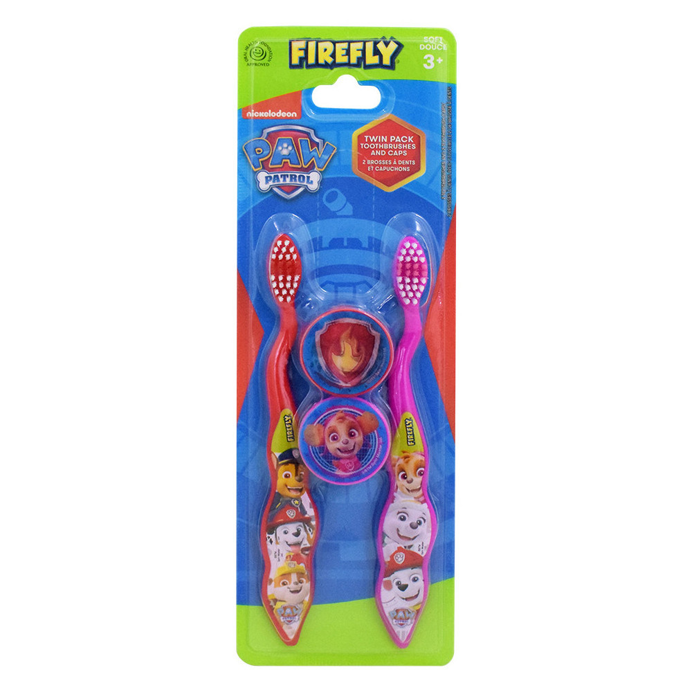 Firefly Lot de 2 Brosse à Dents avec Capuchon Paw Patrol
