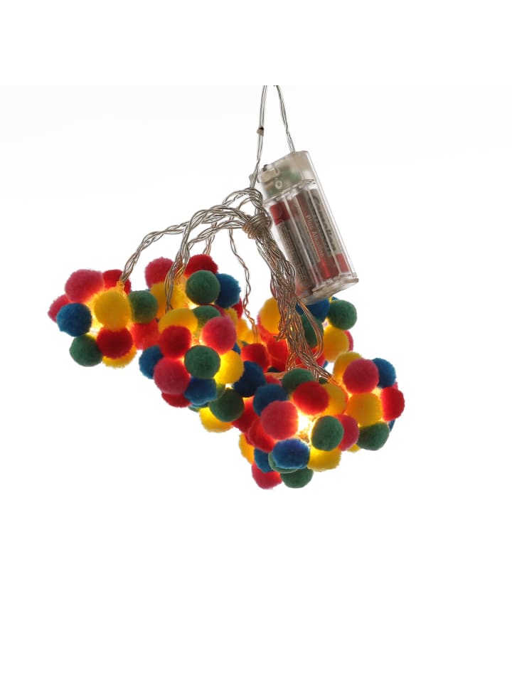 MARELIDA LED Deko Lichterkette bunte Pompoms L: 1,8m in bunt günstig kaufen onesize