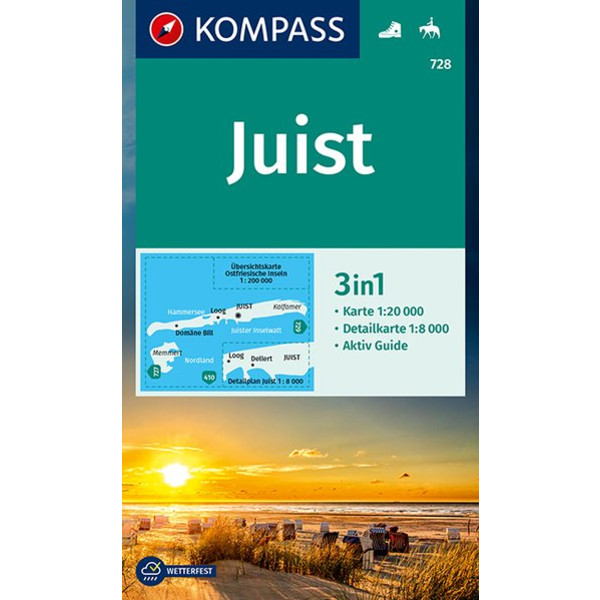 KOMPASS WANDERKARTE INSEL JUIST 1:20 000 - Wanderkarte