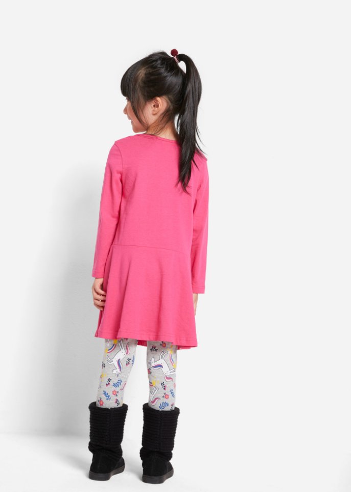 Mädchen Jerseykleid + Leggings mit Puppenkleid (3-tlg. Set)
