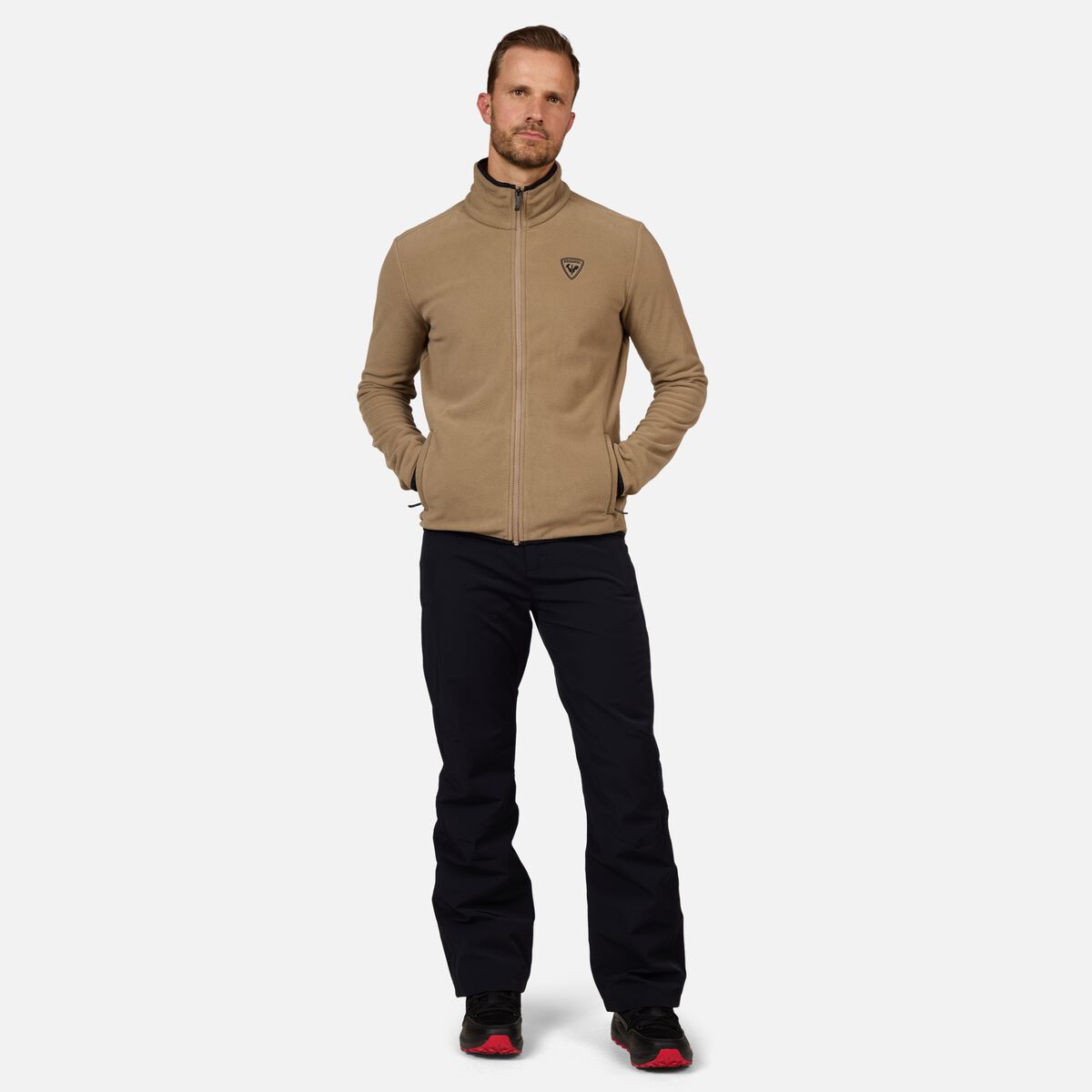 Herrenfleecejacke mit durchgehendem Reißverschluss Strawpile