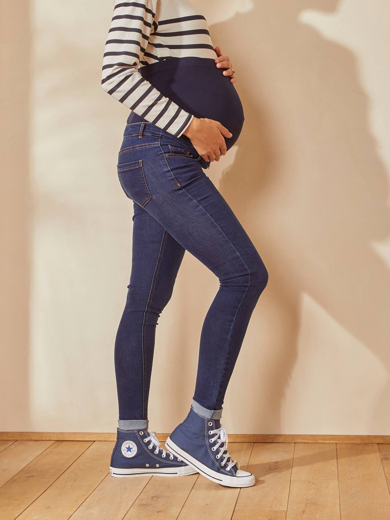 Vertbaudet Umstands-Jeans mit Stretch-Einsatz, Skinny-Fit - blue stone