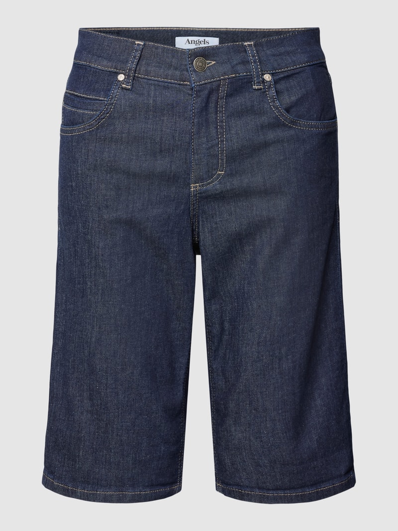 Jeansshorts mit Label-Patch in blau