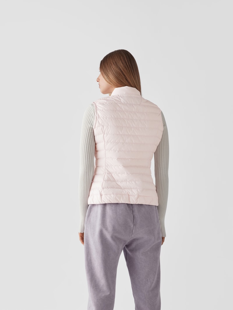 Daunenweste in Stepp-Optik in rosa