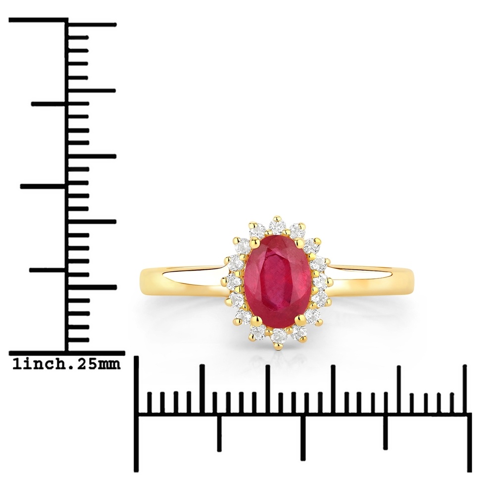 Rafaela Donata Bague Argent sterling Rubis (verre rempli) en Or jaune Bague
