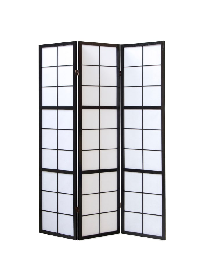 Homestyle4u 3-tlg. Paravent Shoji in Schwarz 132x175 günstig kaufen onesize