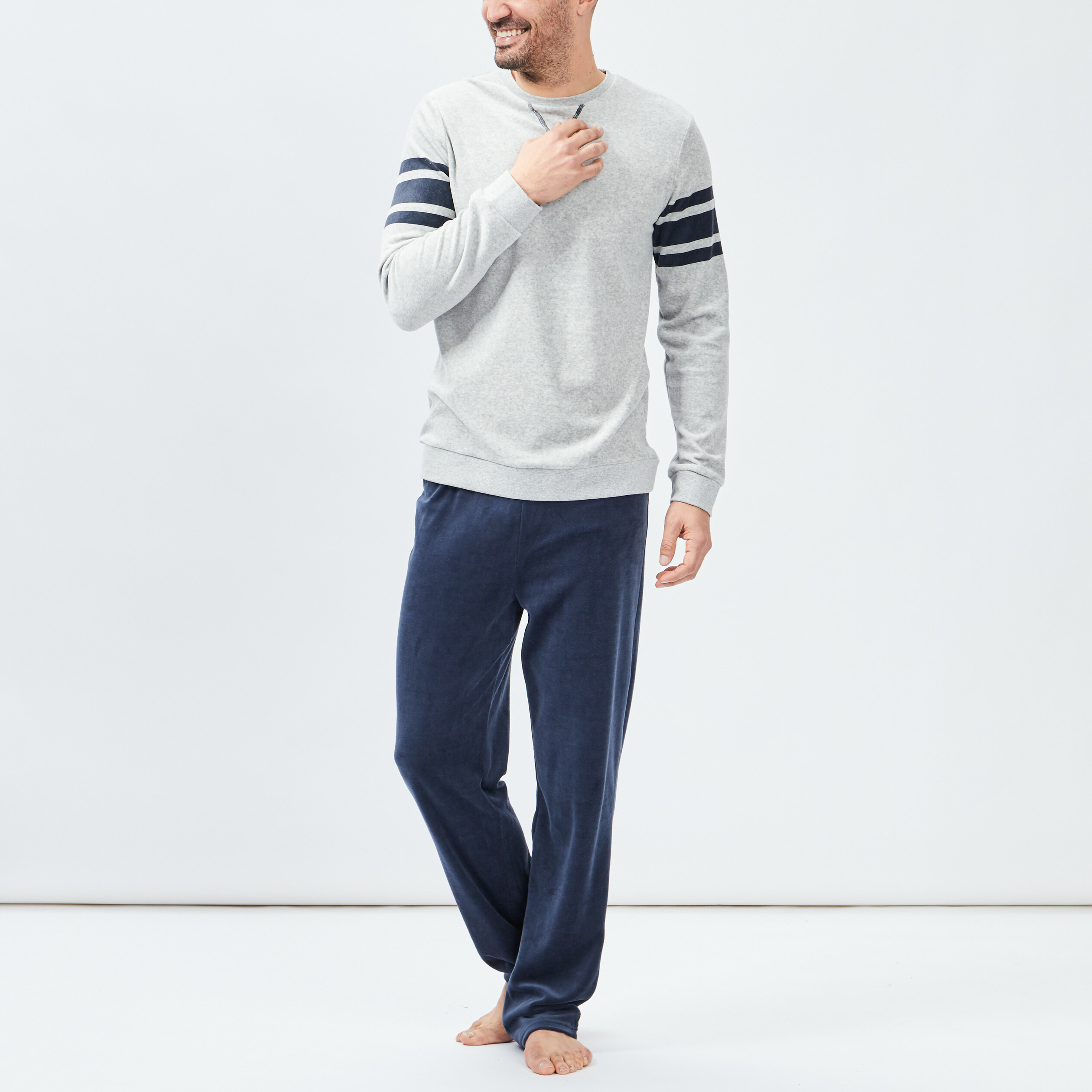 Ensemble pyjama 2 pièces gris homme | La Halle
