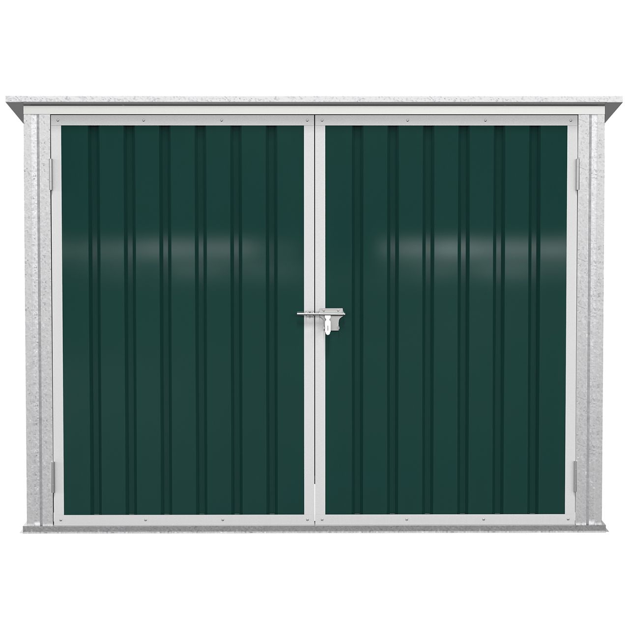 Outsunny Mülltonnenbox Gerätebox Müllbox Storer für 2 Mülltonnen abschließbar Stahl Grün 178,5 x 104,5 x 128,5/113 cm