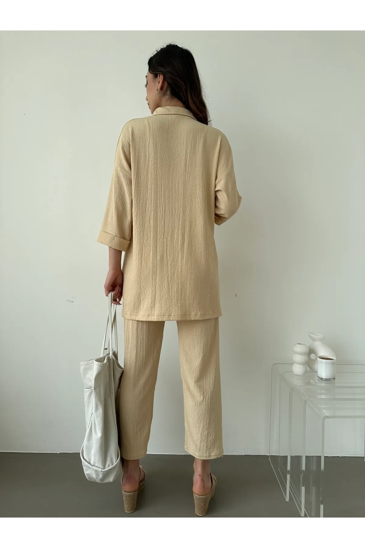 BEJNA  Zweiteiler - Beige - Regular Fit