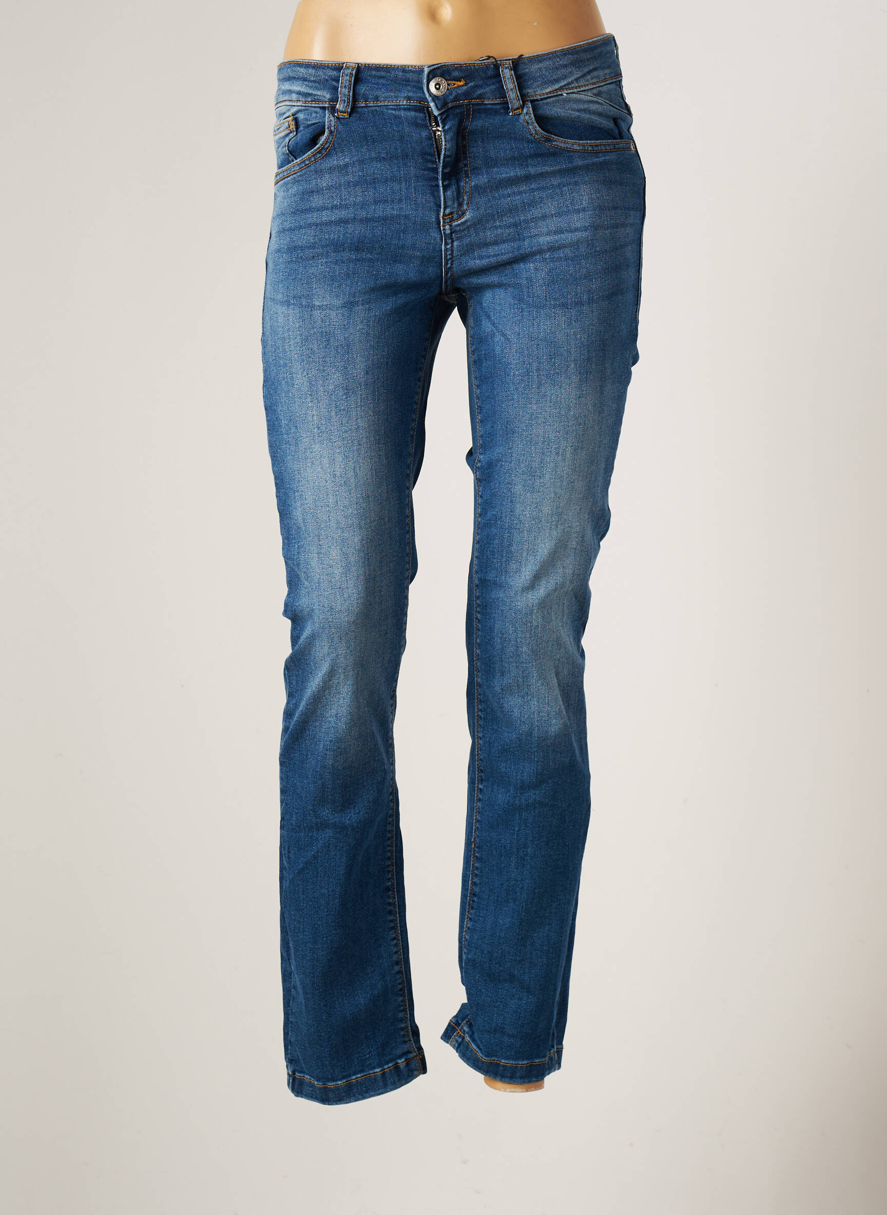B Young Jeans Coupe Slim Femme couleur bleu