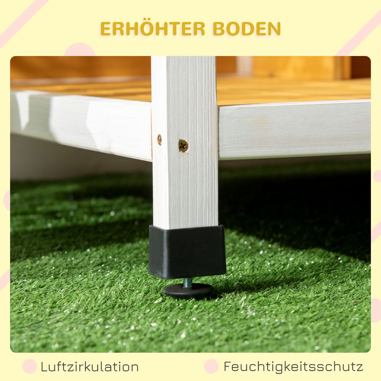 PawHut Hundehütte, Tannenholz, Kleintierhaus, Hundehaus mit Terrasse, Orange
