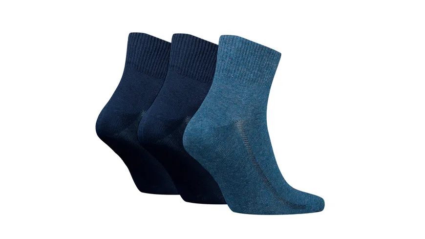 Levis Unisex Kurzsocken Mid Cut Batwing Logo Recycled Cotton 3er Pack Denim