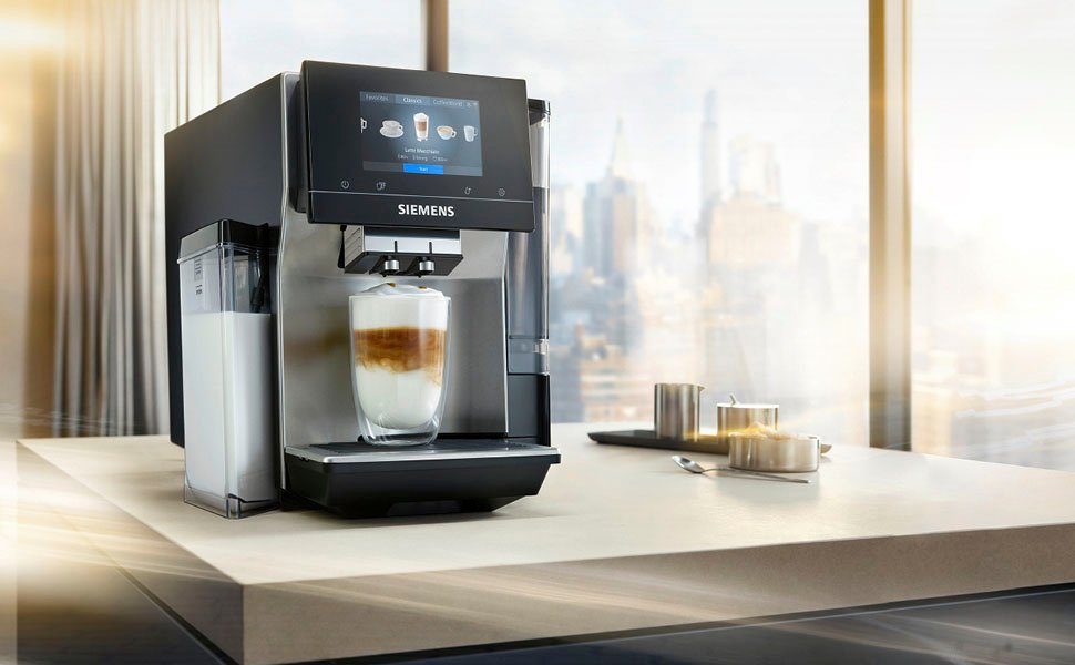 SIEMENS Kaffeevollautomat EQ.700 integral - TQ707D03, Full-Touch-Display, bis zu 30 individuelle Kaffee-Favoriten