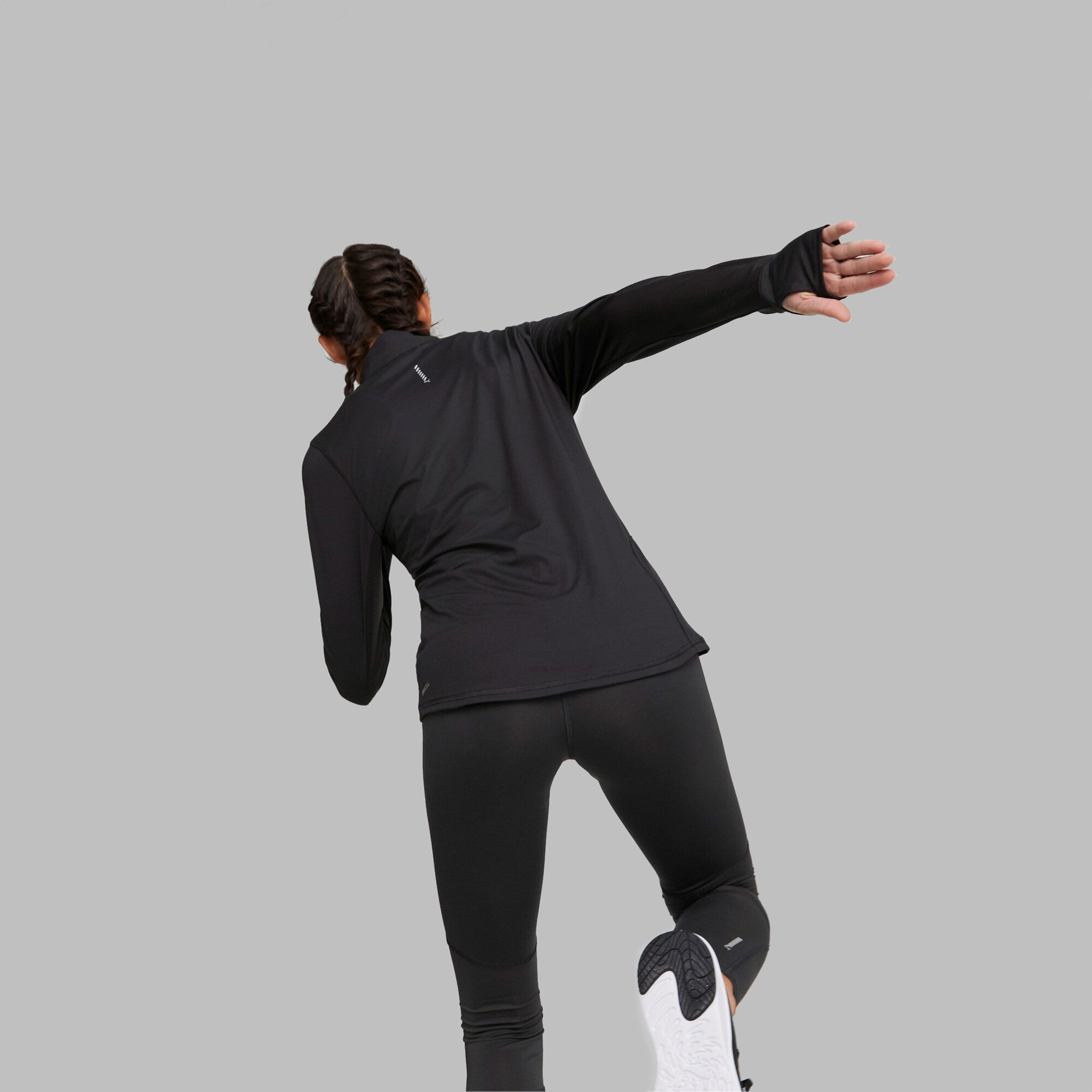 Run Favorite 1/4 Zip Lauftop Damen - Schwarz