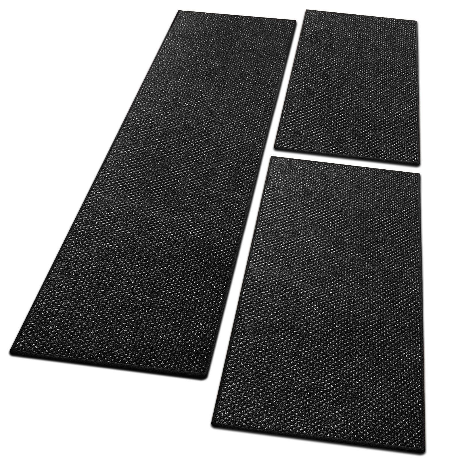 Bettumrandung Ponto Anthrazit, 3 Größen, Bettvorleger Floordirekt, Höhe 6.5 mm, (3-tlg)