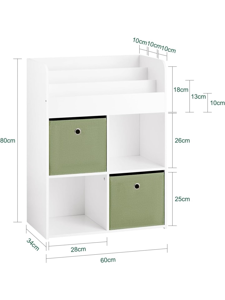 SoBuy Bücherregal in Weiß - (B)60 x (H)80 x (T)34cm günstig kaufen onesize