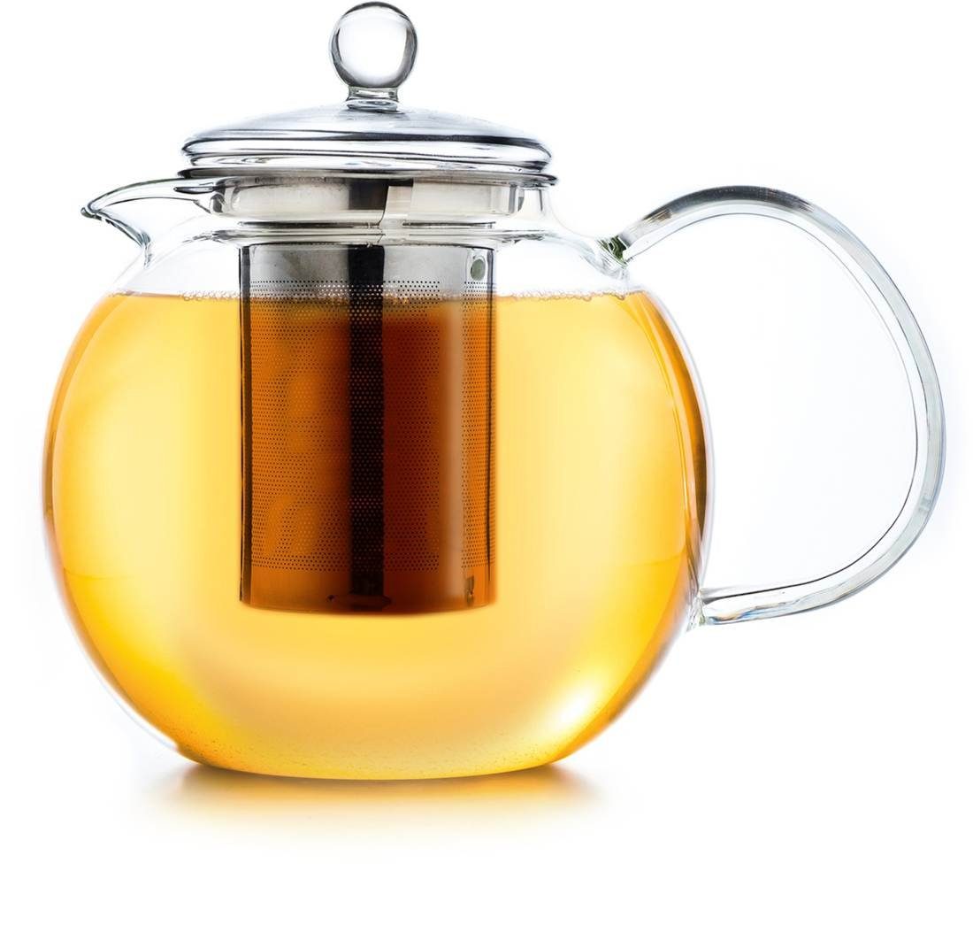 Creano Teekanne Creano Teekanne aus Glas 1,7l, 3-teilige Glasteekanne mit integriertem, tropffrei