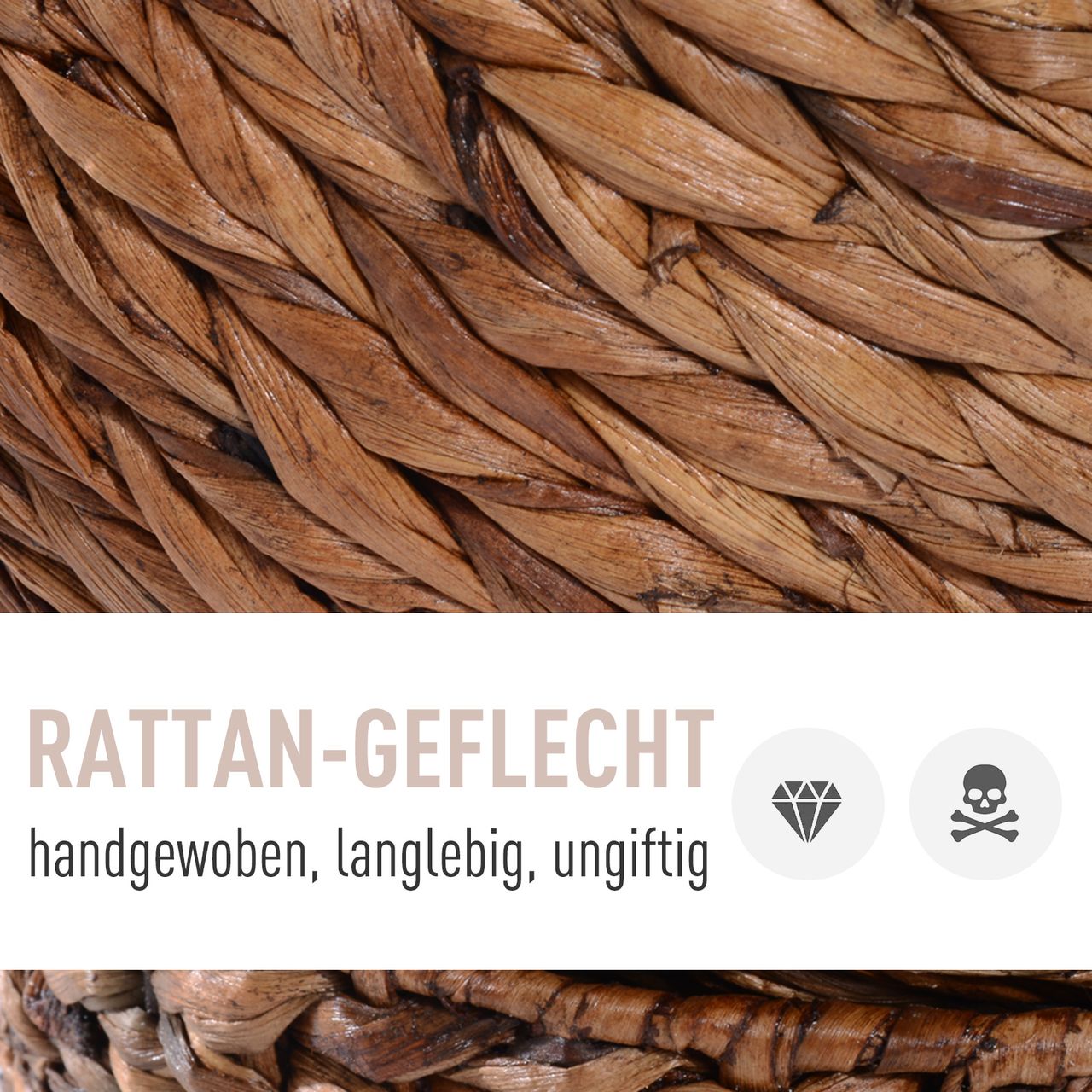 PawHut Rattan Katzenkorb Katzenhöhle Katzenbett mit Kissen Hellbraun