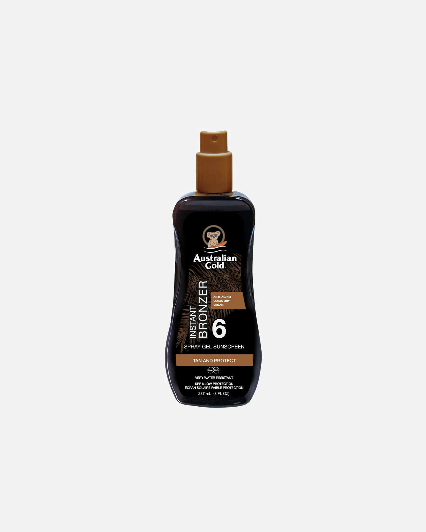 „Australian Gold SPF 6“ purškiamas gelis su įdegio priemone