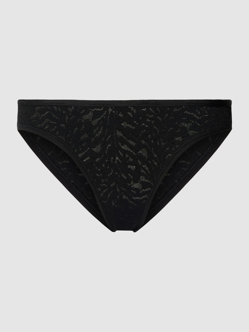 Slip mit Spitzenbesatz Modell 'INTRINSIC' in schwarz