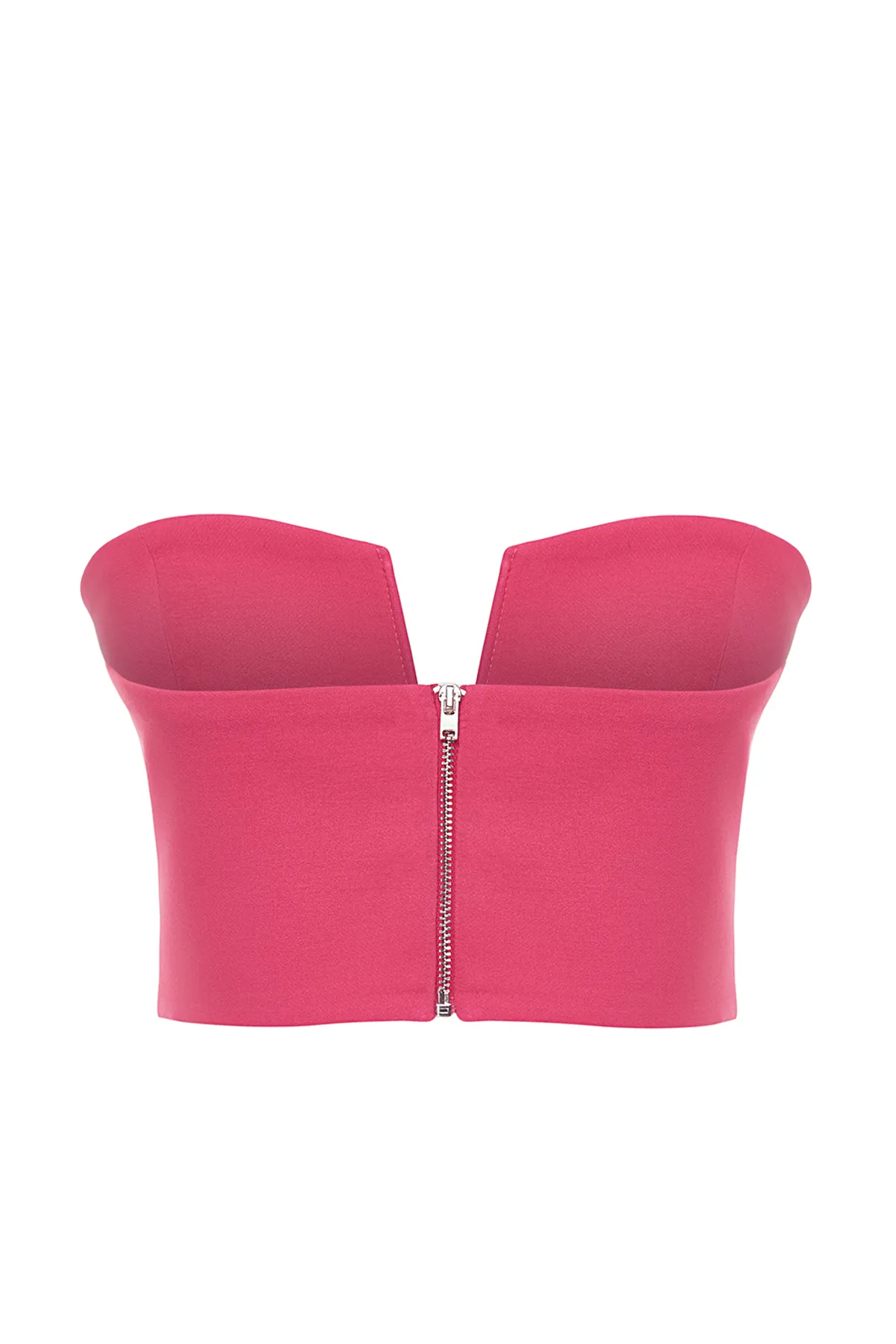 Trendyol Collection  Fuchsiafarbenes, kurz gefüttertes, gewebtes Bustier TPRSS22BS0065