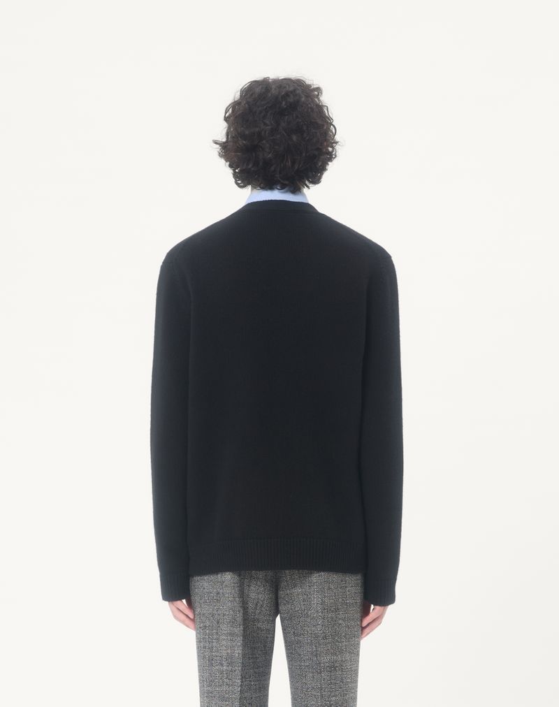 Cardigã de lã Valentino com aplique bordado Valentino