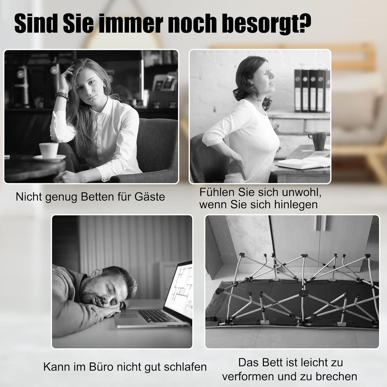 Costway 80x190cm Gästebett mit Matratze aus Rückstellschaum