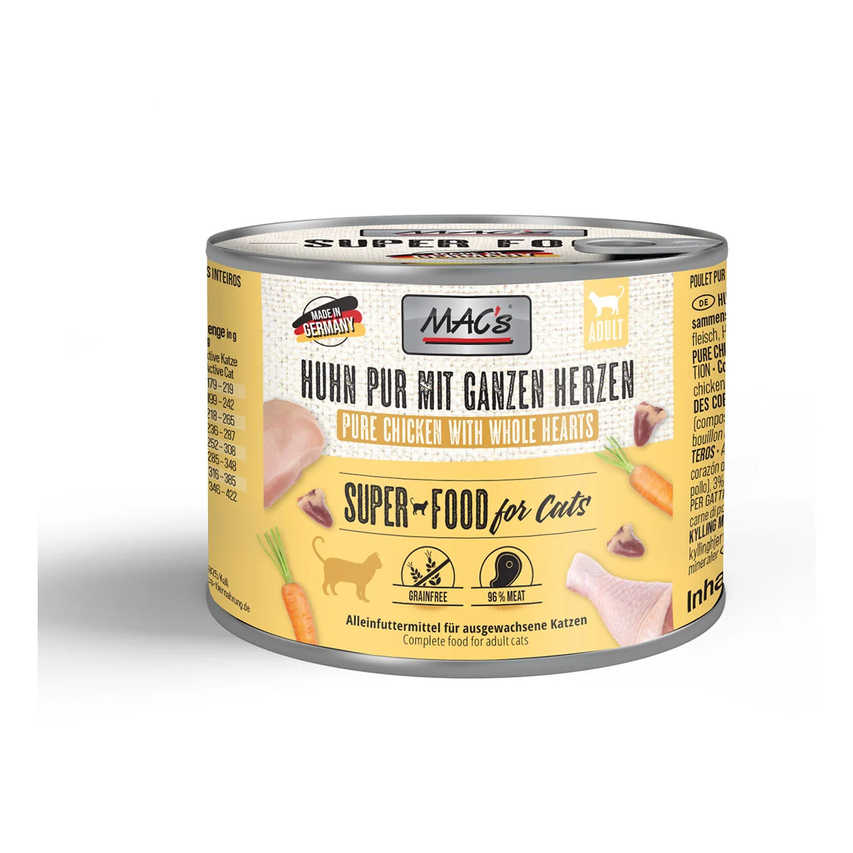 MAC's Cat Fleischmenü Huhn pur mit ganzen Geflügelherzen
