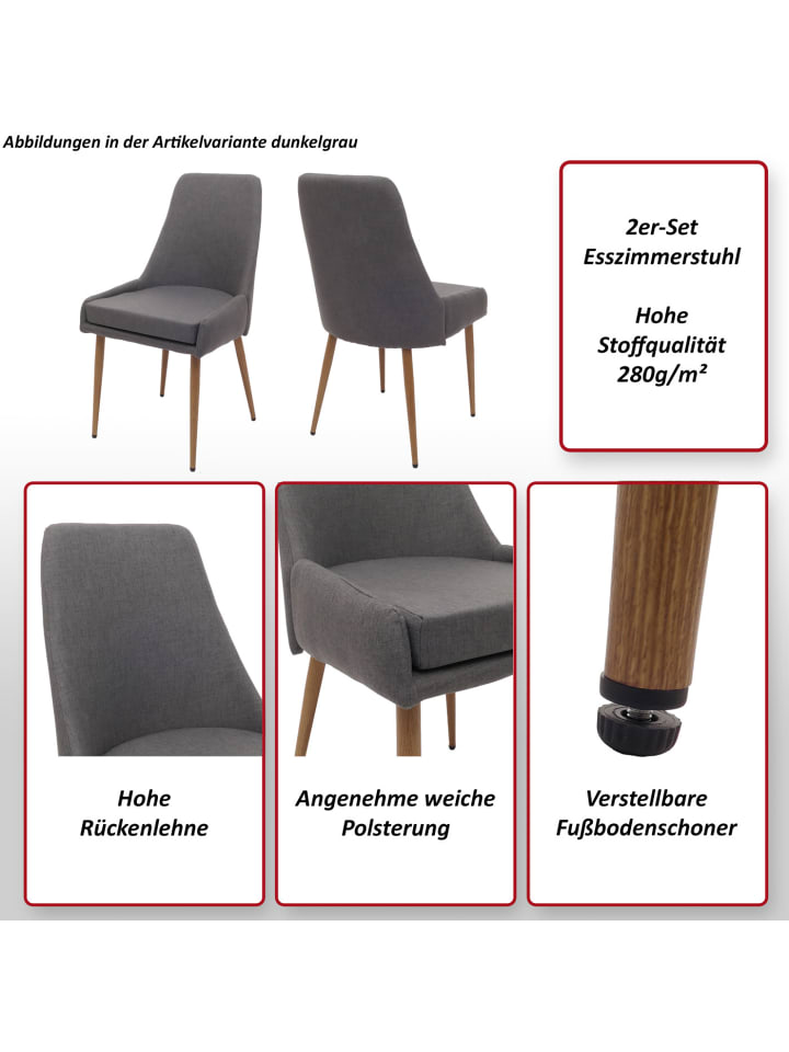 MCW 2er-Set Esszimmerstuhl O27, Grün günstig kaufen onesize